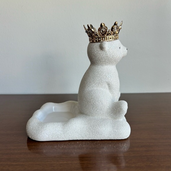 Bath & Body Works Sparkle Glitter Polar Bear With Crown Soap Holder Decoration - Picture 2 of 5
